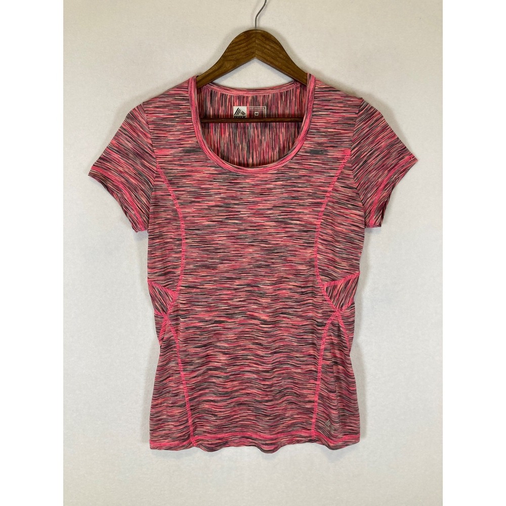 Athletic RBX Womens Medium Pink Space Dye Performance Short Sleeve Tee CR233